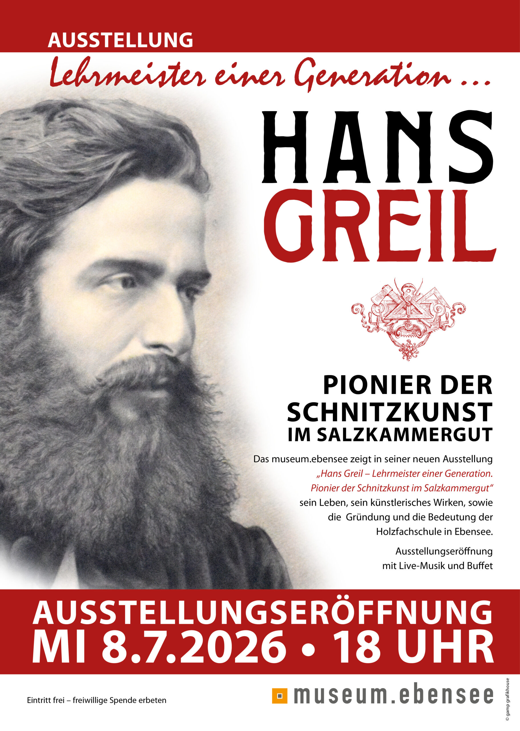 Plakat Ausstellungseröffnung Hans Greil